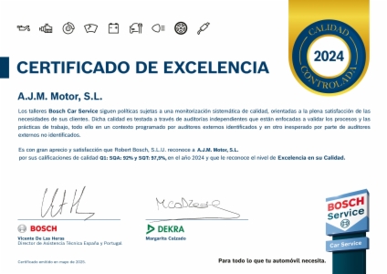 Renovamos nuestro compromiso con la calidad: ¡Certificado de Excelencia Bosch 2024!